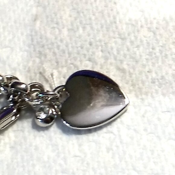 Park Lane Cherish Heart Bracelet Silver-tone Charm Crystal Accent Rolo FLAW READ - Picture 11 of 11